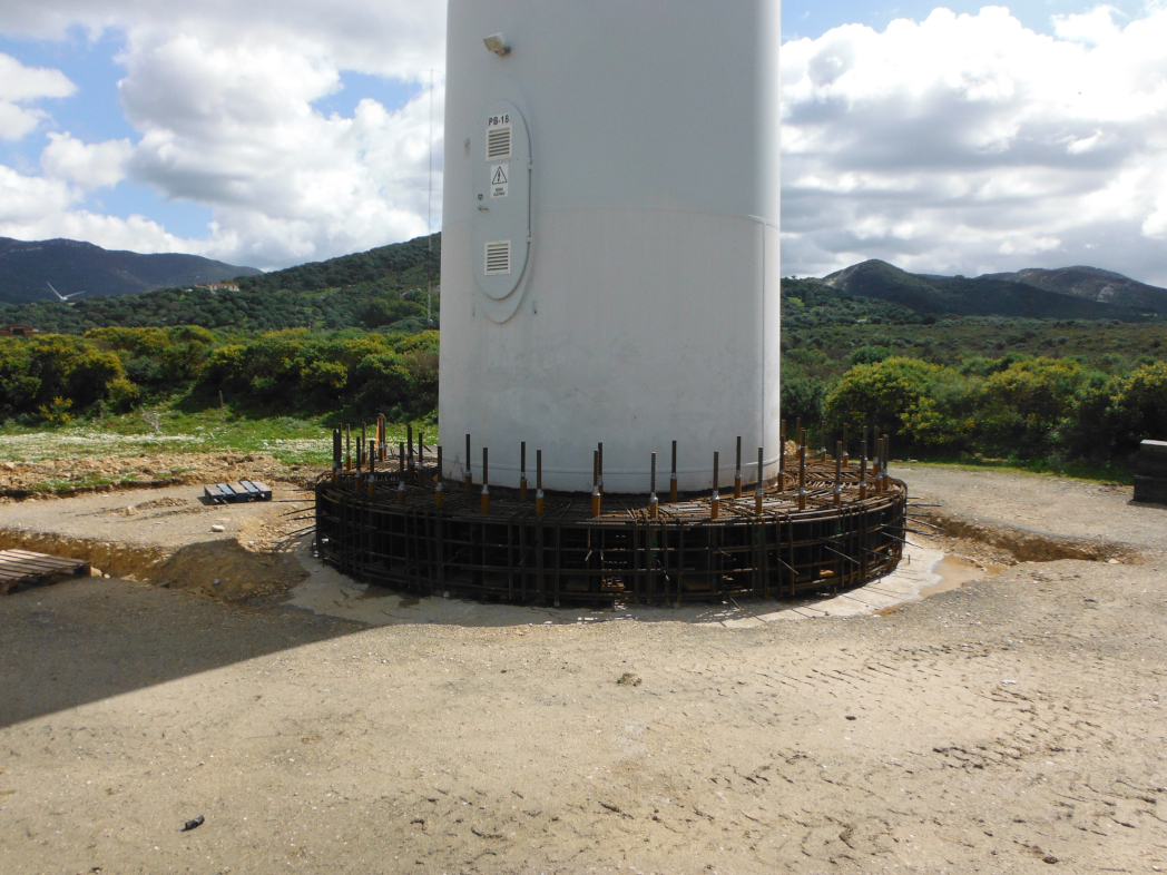 Base de un molino de viento